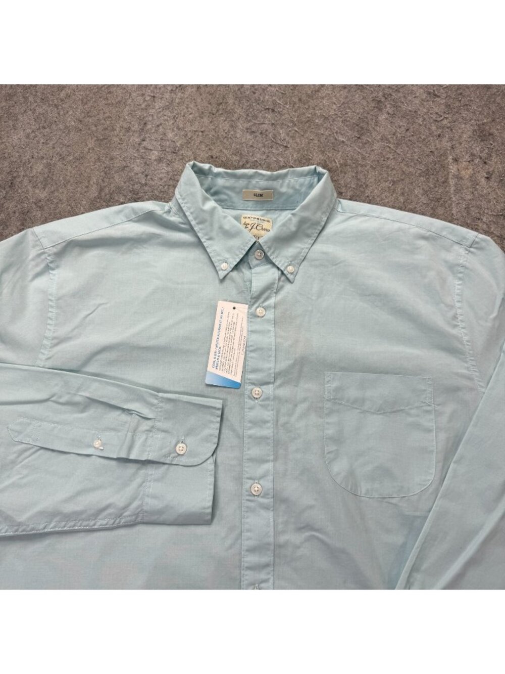 J.Crew Lightweight Button-Down Shirt Men XL Light Blue Slim Fit Performance